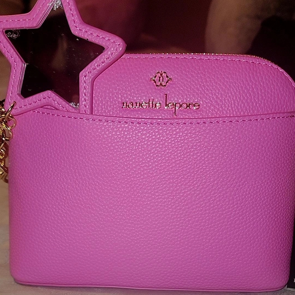 Nanette Lepore Vibrant Pink Crossbody Bag with Textured Finish